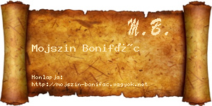 Mojszin Bonifác névjegykártya